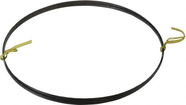 Starrett - 18 TPI, 7' 9" Long x 1/4" Wide x 0.025" Thick, Welded Band Saw Blade - Carbon Steel, Toothed Edge, Raker Tooth Set, Flexible Back, Contour Cutting - Benchmark Tooling