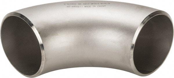 Merit Brass - 5" Grade 304L Stainless Steel Pipe 90° Long Radius Elbow - Butt Weld x Butt Weld End Connections - Benchmark Tooling