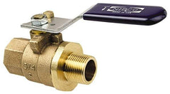 NIBCO - 2" Pipe, Full Port, Bronze Standard Ball Valve - 2 Piece, Inline - One Way Flow, MNPT x FNPT Ends, Lever Handle, 600 WOG, 200 WSP - Benchmark Tooling
