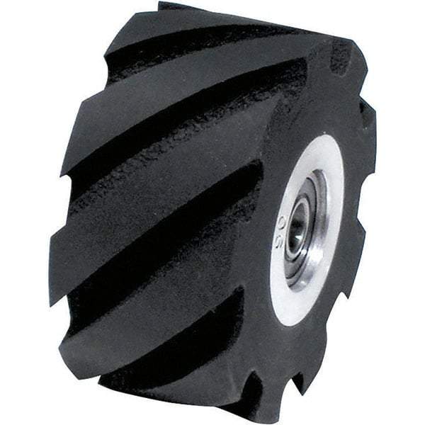 Dynabrade - 2" Diam x 1" Wide Contact Wheel Assembly - 5/8" Arbor Hole, Standard, 90 Duro Rubber Face - Benchmark Tooling