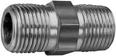 Parker - 1-1/4 x 1 Male Thread, Zinc Plated Steel Industrial Pipe Hex Nipple - MNPTF, 3,000 psi - Benchmark Tooling