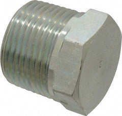 Parker - 3/4 Male Thread, Zinc Plated Steel Industrial Pipe Hex Head Plug - MNPTF, 5,500 psi - Benchmark Tooling