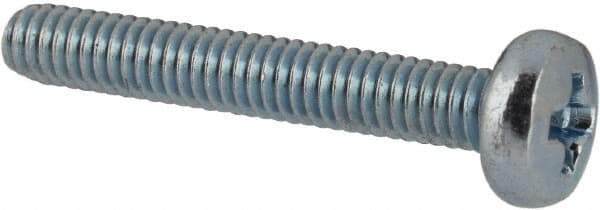 Value Collection - M2.5x0.45, 16mm Length Under Head Phillips Drive Machine Screw - Pan Head, Grade 4.8 Steel, Zinc-Plated Finish, Without Washer - Benchmark Tooling