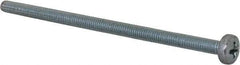 Value Collection - M4x0.70, 80mm Length Under Head Phillips Drive Machine Screw - Pan Head, Grade 4.8 Steel, Zinc-Plated Finish, Without Washer - Benchmark Tooling