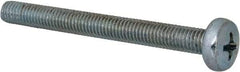 Value Collection - M5x0.80, 50mm Length Under Head Phillips Drive Machine Screw - Pan Head, Grade 4.8 Steel, Zinc-Plated Finish, Without Washer - Benchmark Tooling