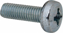 Value Collection - M8x1.25, 25mm Length Under Head Phillips Drive Machine Screw - Pan Head, Grade 4.8 Steel, Zinc-Plated Finish, Without Washer - Benchmark Tooling