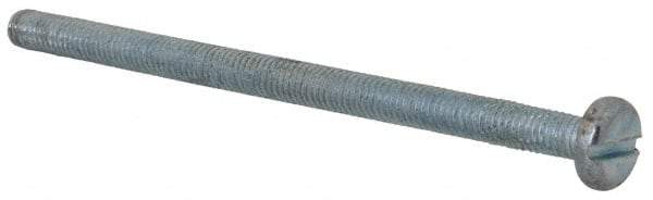 Value Collection - M3x0.50, 50mm Length Under Head Slotted Drive Machine Screw - Pan Head, Grade 4.8 Steel, Zinc-Plated Finish, Without Washer - Benchmark Tooling