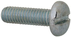 Value Collection - M6x1.00, 20mm Length Under Head Slotted Drive Machine Screw - Pan Head, Grade 4.8 Steel, Zinc-Plated Finish, Without Washer - Benchmark Tooling