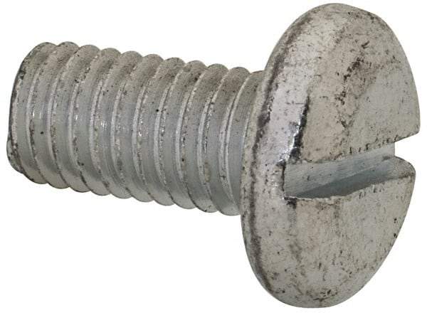 Value Collection - M8x1.25, 16mm Length Under Head Slotted Drive Machine Screw - Pan Head, Grade 4.8 Steel, Zinc-Plated Finish, Without Washer - Benchmark Tooling