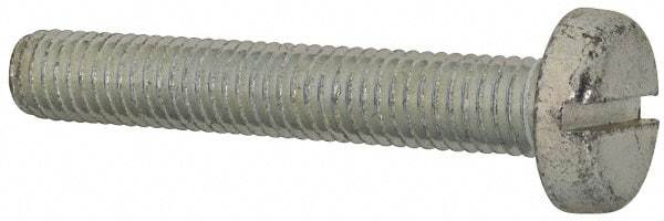 Value Collection - M8x1.25, 50mm Length Under Head Slotted Drive Machine Screw - Pan Head, Grade 4.8 Steel, Zinc-Plated Finish, Without Washer - Benchmark Tooling