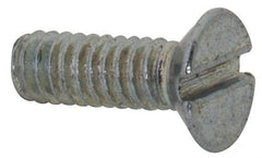 Value Collection - M2x0.40, 6mm OAL Slotted Drive Machine Screw - Flat Head, Grade 4.8 Steel, Zinc-Plated Finish, Without Washer - Benchmark Tooling