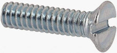 Value Collection - M2x0.40, 8mm OAL Slotted Drive Machine Screw - Flat Head, Grade 4.8 Steel, Zinc-Plated Finish, Without Washer - Benchmark Tooling