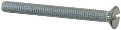 Value Collection - M4x0.70, 40mm OAL Slotted Drive Machine Screw - Flat Head, Grade 4.8 Steel, Zinc-Plated Finish, Without Washer - Benchmark Tooling