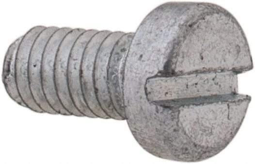 Value Collection - M2.5x0.45, 5mm Length Under Head Slotted Drive Machine Screw - Cheese Head, Grade 4.8 Steel, Zinc-Plated Finish, Without Washer - Benchmark Tooling