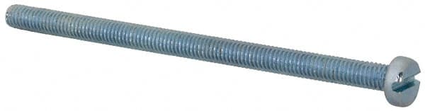 Value Collection - M3x0.50, 50mm Length Under Head Slotted Drive Machine Screw - Cheese Head, Grade 4.8 Steel, Zinc-Plated Finish, Without Washer - Benchmark Tooling