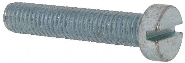 Value Collection - M8x1.25, 40mm Length Under Head Slotted Drive Machine Screw - Cheese Head, Grade 4.8 Steel, Zinc-Plated Finish, Without Washer - Benchmark Tooling