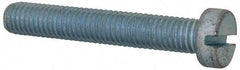 Value Collection - M8x1.25, 50mm Length Under Head Slotted Drive Machine Screw - Cheese Head, Grade 4.8 Steel, Zinc-Plated Finish, Without Washer - Benchmark Tooling
