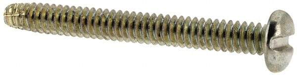 Value Collection - #4-40 UNC Thread, 1" Length Under Head, Slotted Drive Steel Thread Cutting Screw - Pan Head, Grade 2, Point Type F, Zinc-Plated Finish - Benchmark Tooling