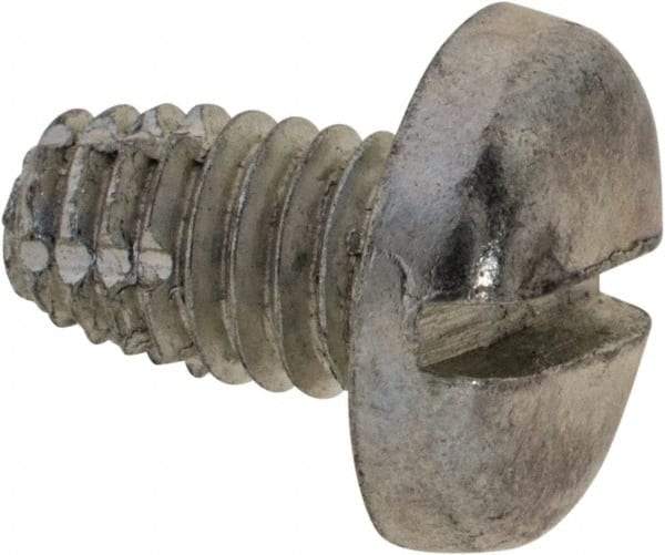 Value Collection - #10-32 UNF Thread, 5/16" Length Under Head, Slotted Drive Steel Thread Cutting Screw - Pan Head, Grade 2, Point Type F, Zinc-Plated Finish - Benchmark Tooling