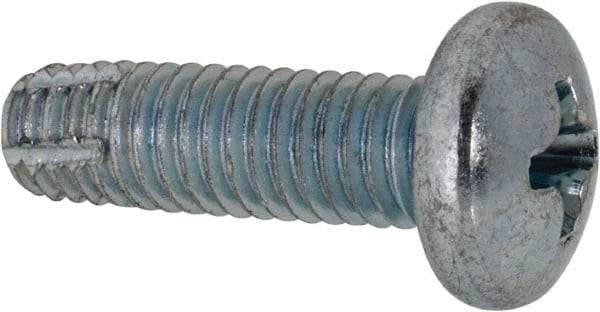 Value Collection - #10-32 UNF Thread, 5/8" Length Under Head, Phillips Drive Steel Thread Cutting Screw - Pan Head, Grade 2, Point Type F, Zinc-Plated Finish - Benchmark Tooling