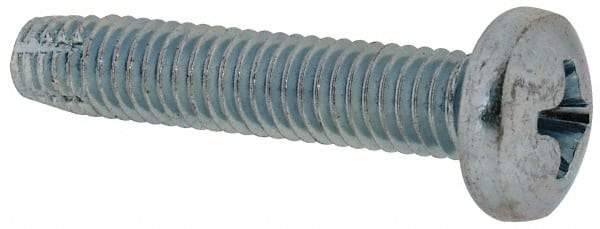 Value Collection - #10-32 UNF Thread, 1" Length Under Head, Phillips Drive Steel Thread Cutting Screw - Pan Head, Grade 2, Point Type F, Zinc-Plated Finish - Benchmark Tooling