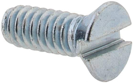 Value Collection - #2-56 UNC, 1/4" OAL Slotted Drive Machine Screw - Flat Head, Grade 2 Steel, Zinc-Plated Finish, Without Washer - Benchmark Tooling
