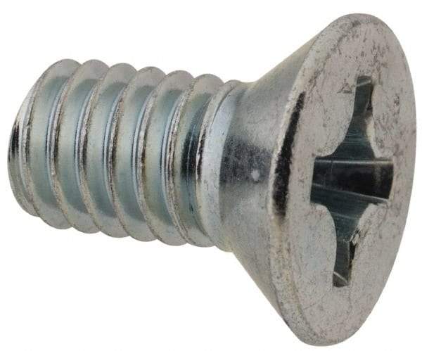 Value Collection - 5/16-18 UNC, 5/8" OAL Phillips Drive Machine Screw - Flat Head, Grade 2 Steel, Zinc-Plated Finish, Without Washer - Benchmark Tooling