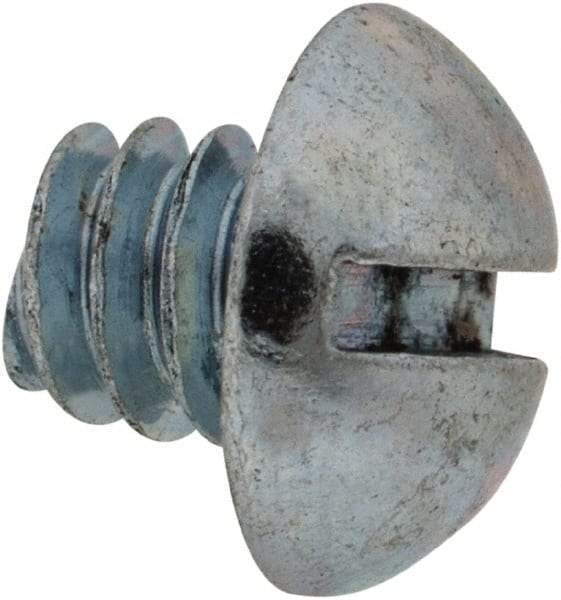 Value Collection - #10-24 UNC, 3/16" Length Under Head Slotted Drive Machine Screw - Round Head, Grade 2 Steel, Zinc-Plated Finish, Without Washer - Benchmark Tooling
