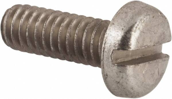 Value Collection - #12-24 UNC, 5/8" Length Under Head Slotted Drive Machine Screw - Pan Head, Grade 2 Steel, Zinc-Plated Finish, Without Washer - Benchmark Tooling