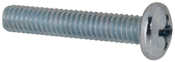 Value Collection - #12-24 UNC, 1-1/4" Length Under Head Phillips Drive Machine Screw - Pan Head, Grade 2 Steel, Zinc-Plated Finish, Without Washer - Benchmark Tooling