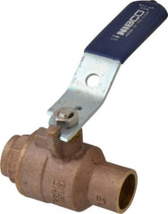 NIBCO - 3/4" Pipe, Full Port, Bronze Standard Ball Valve - 2 Piece, Inline - One Way Flow, Soldered x Soldered Ends, Lever Handle, 600 WOG, 150 WSP - Benchmark Tooling