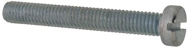 Value Collection - M6x1.00, 45mm Length Under Head Slotted Drive Machine Screw - Cheese Head, Grade 4.8 Steel, Zinc-Plated Finish, Without Washer - Benchmark Tooling