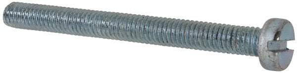 Value Collection - M6x1.00, 60mm Length Under Head Slotted Drive Machine Screw - Cheese Head, Grade 4.8 Steel, Zinc-Plated Finish, Without Washer - Benchmark Tooling