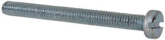 Value Collection - M6x1.00, 60mm Length Under Head Slotted Drive Machine Screw - Cheese Head, Grade 4.8 Steel, Zinc-Plated Finish, Without Washer - Benchmark Tooling