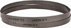 Lenox - 10 to 14 TPI, 7' 9" Long x 3/4" Wide x 0.035" Thick, Welded Band Saw Blade - Bi-Metal, Toothed Edge, Modified Raker Tooth Set, Flexible Back, Contour Cutting - Benchmark Tooling