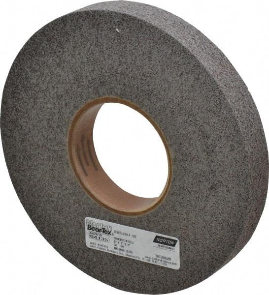 Norton - 8" Diam, 1" Face Width, 3" Center Hole, Fine Grade, Silicon Carbide Deburring Wheel - Convolute, Hard Density 9 Grade, 4,500 RPM - Benchmark Tooling