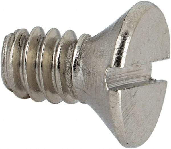 Value Collection - #10-24 UNC, 3/8" OAL Slotted Drive Machine Screw - Flat Head, Grade 316 Stainless Steel, Uncoated, Without Washer - Benchmark Tooling