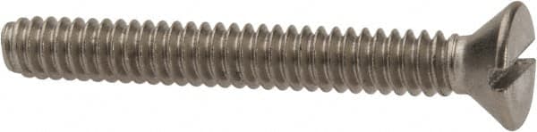 Value Collection - #10-24 UNC, 1-1/2" OAL Slotted Drive Machine Screw - Flat Head, Grade 316 Stainless Steel, Uncoated, Without Washer - Benchmark Tooling