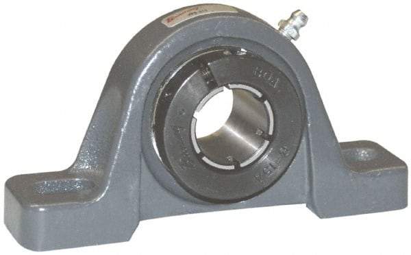 Browning - 1-3/16" ID, 6-3/16" OAL x 3-9/32" OAH Pillow Block - 2,567 Lb Static Cap, 4,381 Lb Dyn Cap, 4-5/8" Btw Mnt Hole Ctrs, 1-11/16" Base-to-Ctr Ht, Cast Iron - Benchmark Tooling