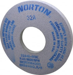 Norton - 14" Diam x 5" Hole x 1-1/2" Thick, I Hardness, 46 Grit Surface Grinding Wheel - Aluminum Oxide, Type 5, Coarse Grade, 1,800 Max RPM, Vitrified Bond, One-Side Recess - Benchmark Tooling