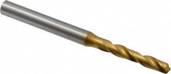 OSG - #10 130° Spiral Flute Cobalt Screw Machine Drill Bit - TiN Finish, Right Hand Cut, 1-3/16" Flute Length, 3" OAL, Standard Point, Straight Shank - Benchmark Tooling