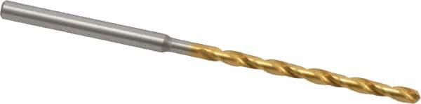 OSG - #40 130° Cobalt Jobber Drill - TiN Finish, Right Hand Cut, Spiral Flute, Straight Shank, 2-5/8" OAL, Standard Point - Benchmark Tooling