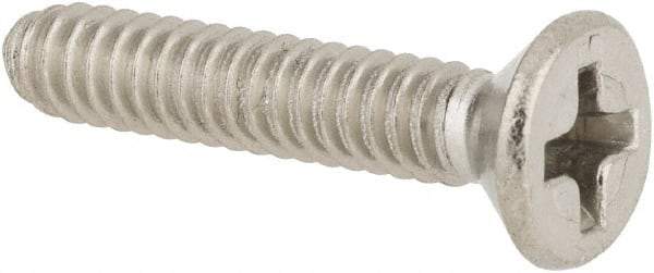 Value Collection - #6-32 UNC, 3/4" OAL Phillips Drive Machine Screw - Flat Head, Grade 316 Stainless Steel, Uncoated, Without Washer - Benchmark Tooling