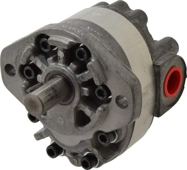 Parker - 11.5 GPM, 1-1/6-12 UNF-2B SAE Inlet Size, 2,500 RPM, 3/4" Shaft Diam, SAE A Mount, Hydraulic Gear Pump - 11.48 GPM at 1,800 RPM, 22.9 GPM at 3,600 RPM, 2,500 psi Max Working Pressure, 1-1/16-12 SAE Port Size - Benchmark Tooling