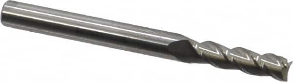 Accupro - 11/64", 5/8" LOC, 3/16" Shank Diam, 2" OAL, 3 Flute, Solid Carbide Square End Mill - Single End, Uncoated, Spiral Flute, 40° Helix, Centercutting, Right Hand Cut, Right Hand Flute - Benchmark Tooling