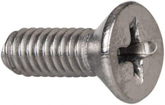 Value Collection - #8-32 UNC, 1/2" OAL Phillips Drive Machine Screw - Flat Head, Grade 316 Stainless Steel, Uncoated, Without Washer - Benchmark Tooling