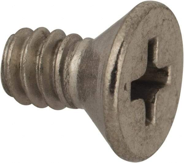 Value Collection - #10-24 UNC, 3/8" OAL Phillips Drive Machine Screw - Flat Head, Grade 316 Stainless Steel, Uncoated, Without Washer - Benchmark Tooling