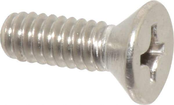 Value Collection - 1/4-20 UNC, 3/4" OAL Phillips Drive Machine Screw - Flat Head, Grade 316 Stainless Steel, Uncoated, Without Washer - Benchmark Tooling