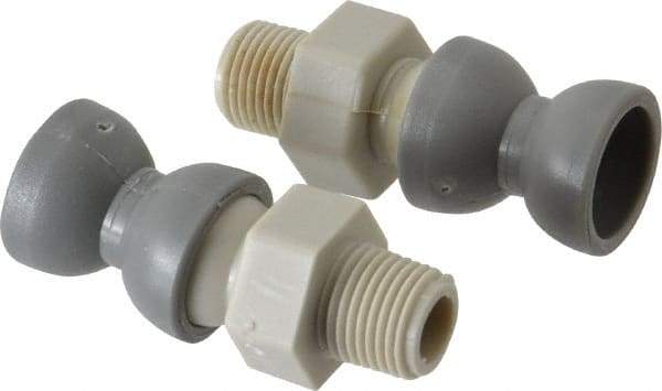 Cedarberg - 2 Piece, 1/4" Hose ID, Female to Male Coolant Hose Pipe Thread Connector - 1/8" NPT, For Snap-Loc Modular Hose Systems - Benchmark Tooling