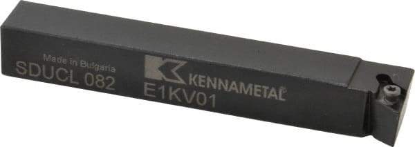 Kennametal - SDUC, Left Hand Cut, 3° Lead Angle, 1/2" Shank Height x 1/2" Shank Width, Neutral Rake Indexable Turning Toolholder - 3-1/2" OAL, DC..21.5. Insert Compatibility, Series Screw-On - Benchmark Tooling